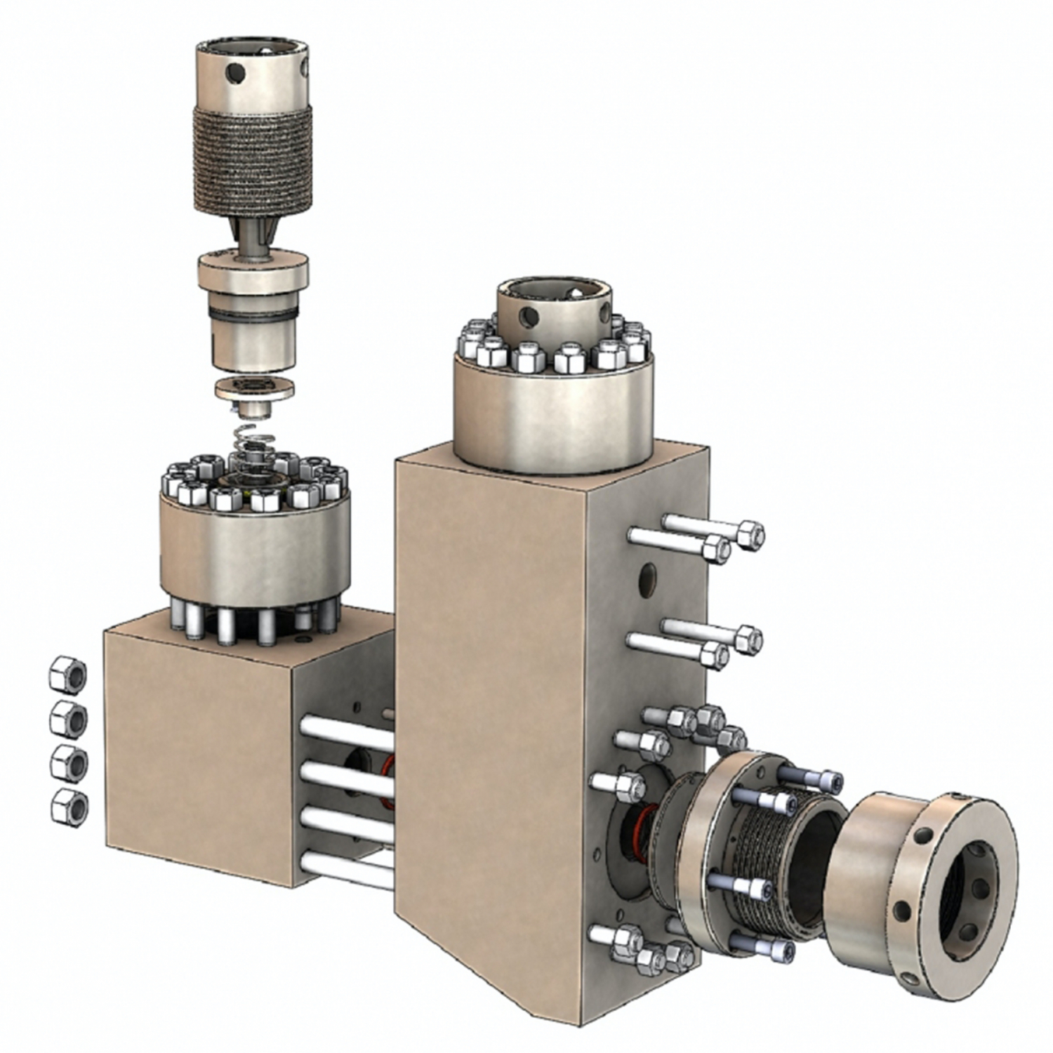 Fluid End for National Mud Pump 12-P-160 7500 PSI Mission Style - Cod. TME F1010AA