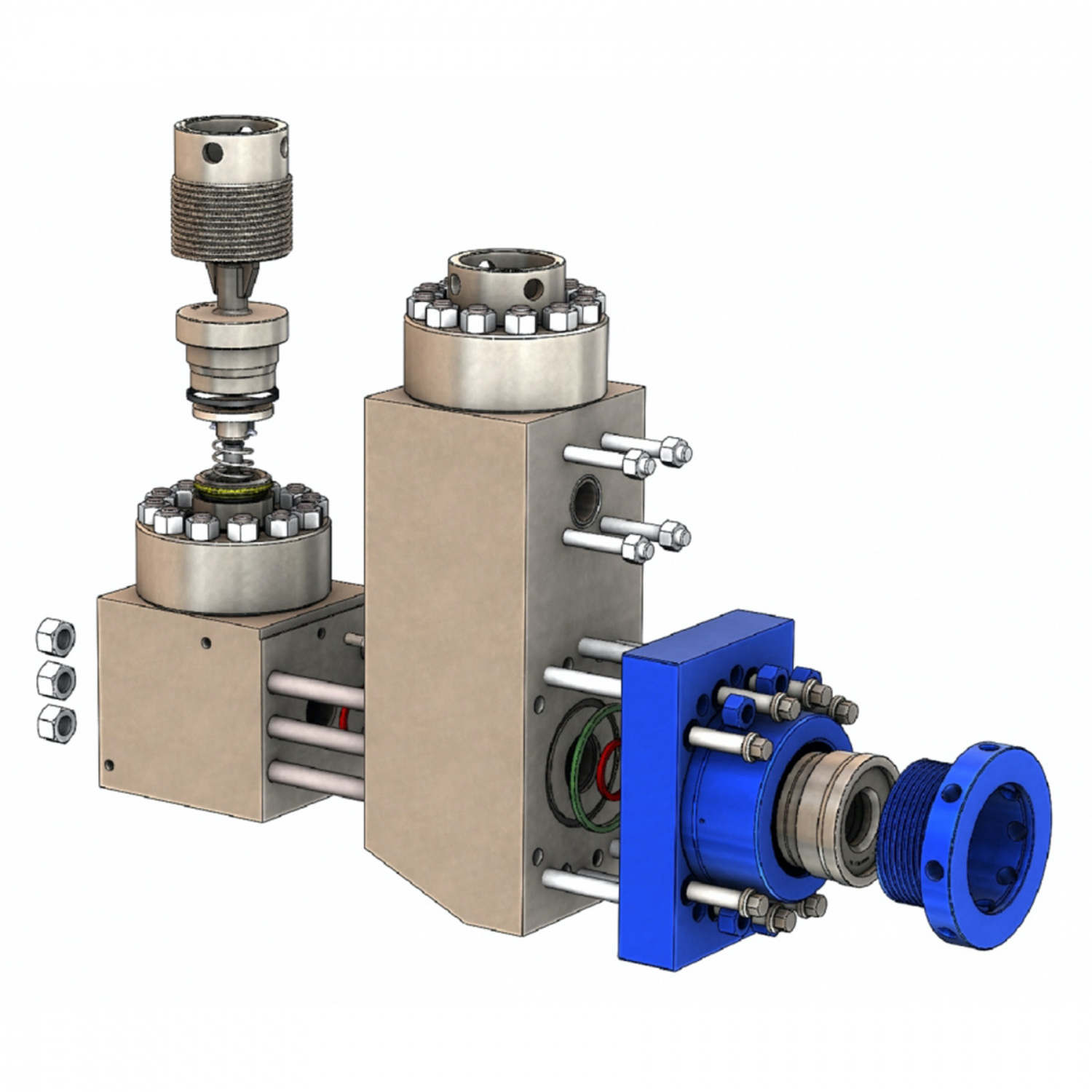 Fluid End for Continental Emsco Mud Pump FB1600 5000 PSI (Modified by TME) - Cod. TME F5020AA